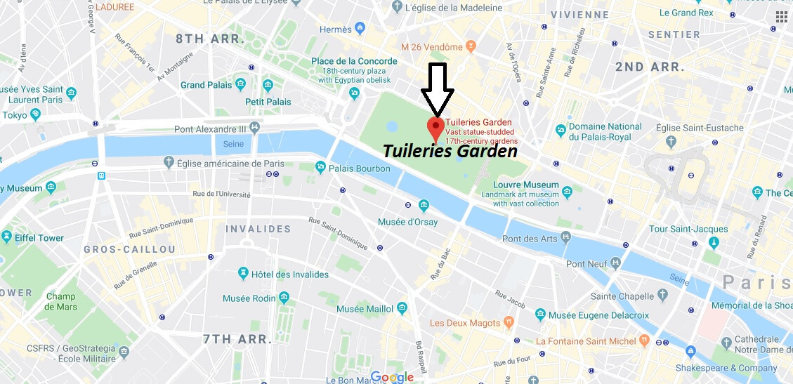 Where is Tuileries Garden Located? What Country is Tuileries Garden in? Tuileries Garden Map