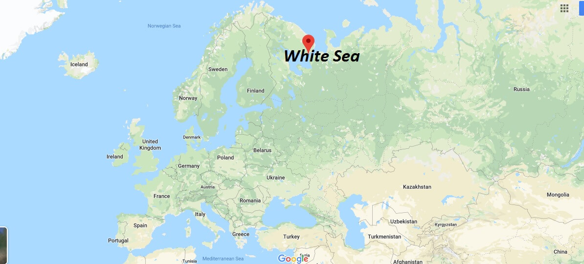 Where is White Sea situated? Why is it called the White Sea?