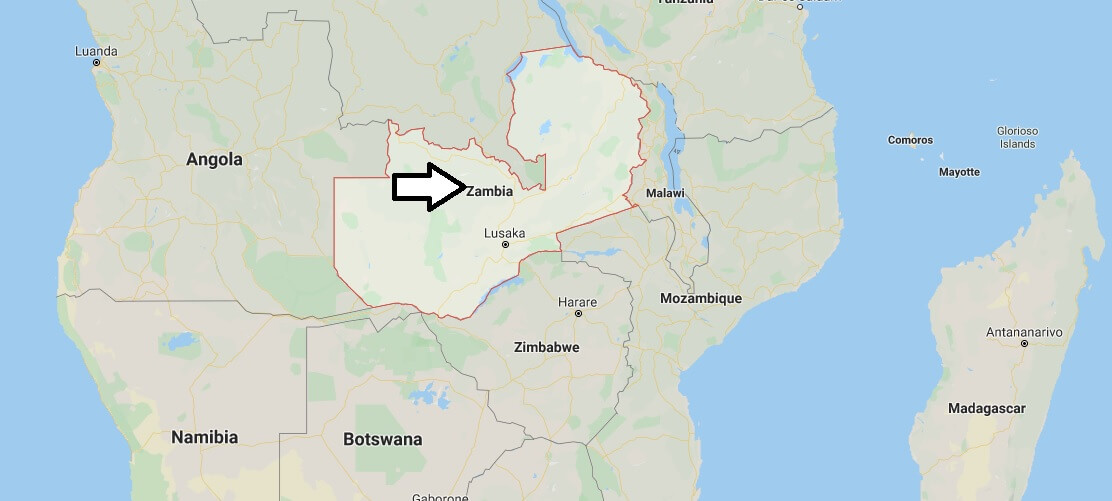 Zambia on Map