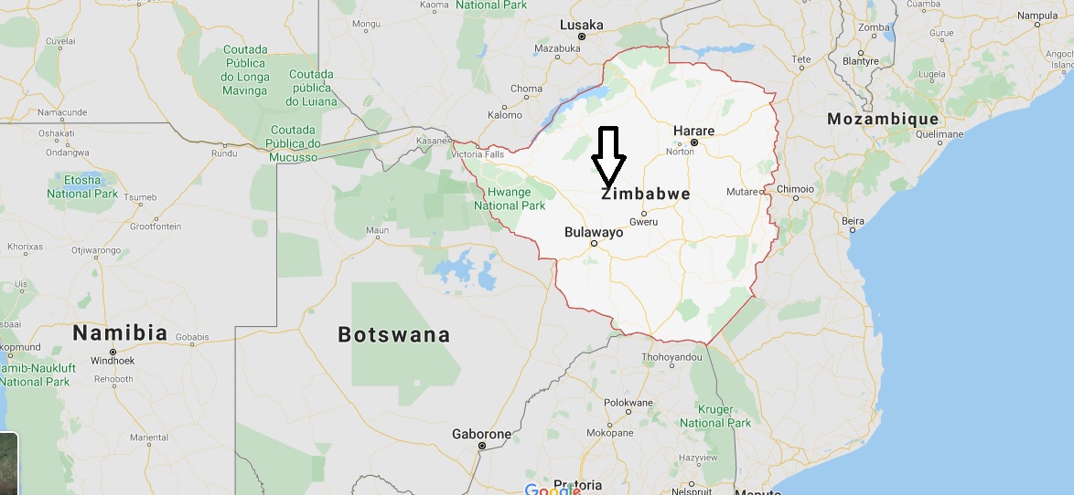 Zimbabwe on Map