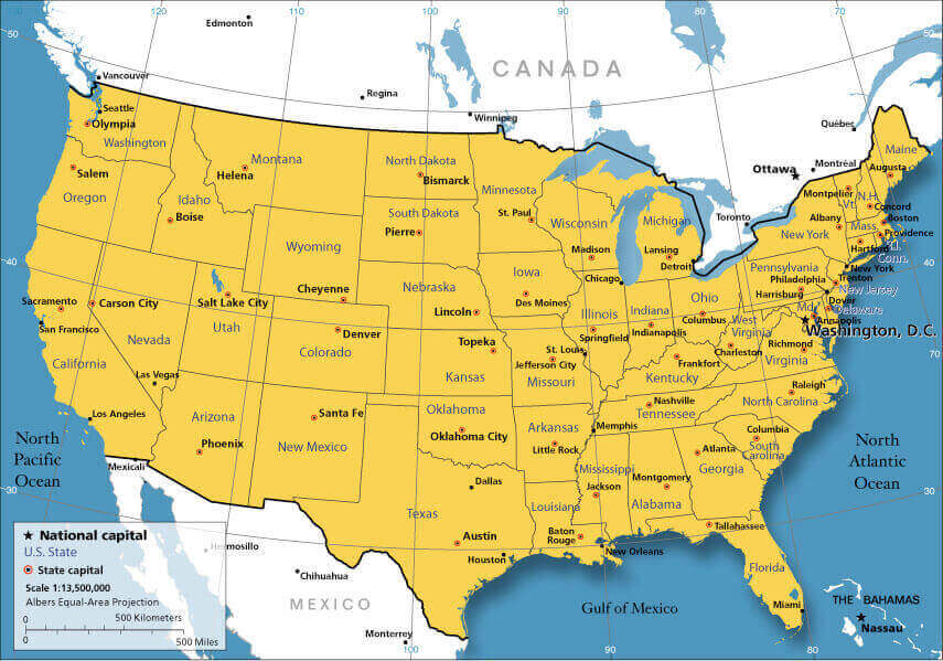 map united states