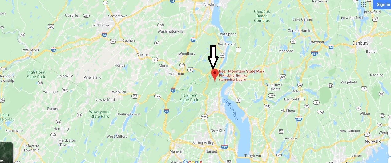 Where is Bear Mountain State Park? How far is Bear Mountain State Park from NYC?