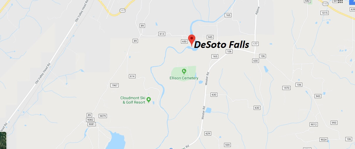Where is DeSoto Falls? How long is the hike to DeSoto Falls?