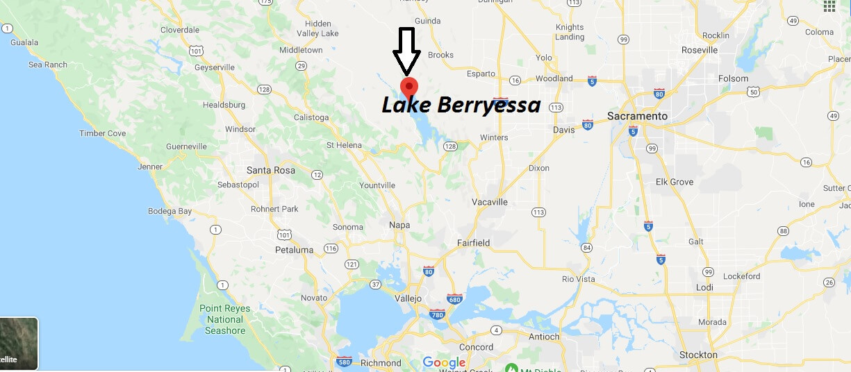 Where is Lake Berryessa? How far is Lake Berryessa from Sacramento?