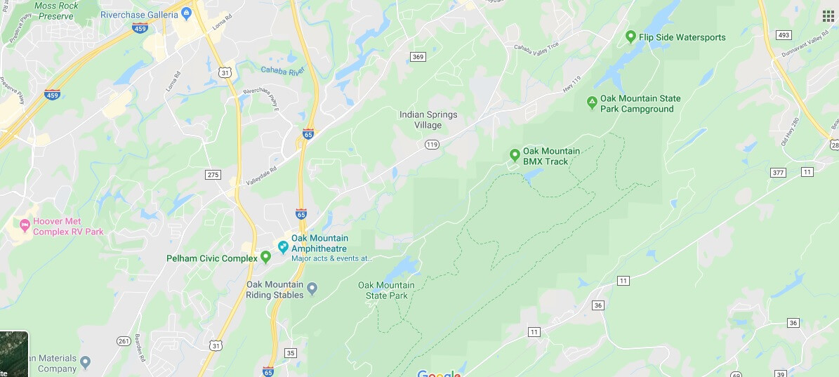 Where is Oak Mountain State Park? How far is Oak Mountain State Park?