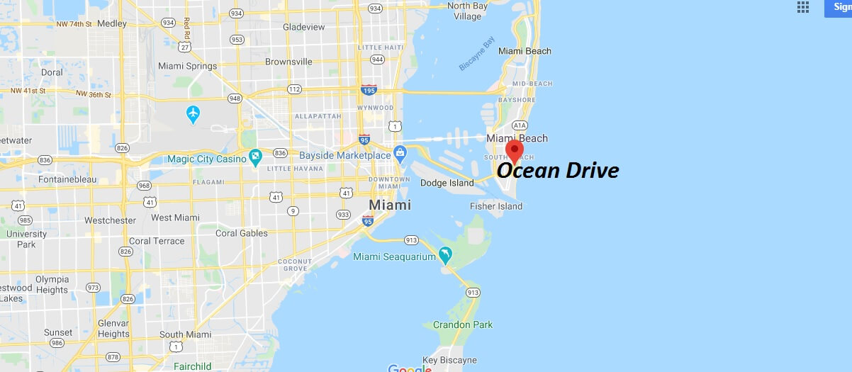 Where is Ocean Drive? What is Miami Ocean Drive famous?