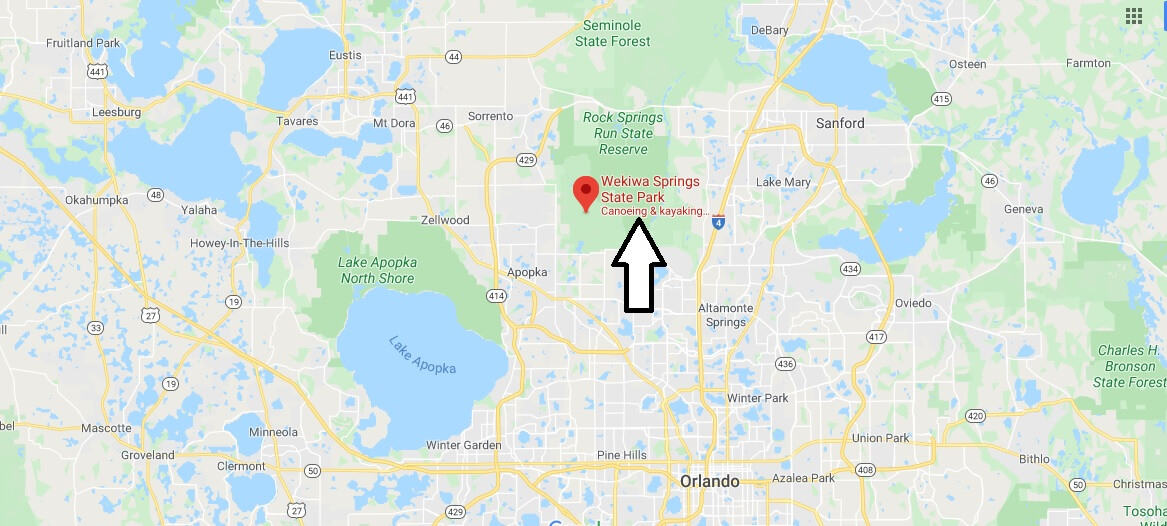 Where is Wekiwa Springs State Park? How far is Wekiva Springs from Orlando?