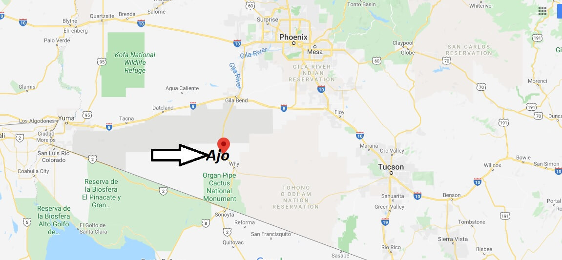 Where is Ajo Arizona? What county is Ajo in? Ajo Map