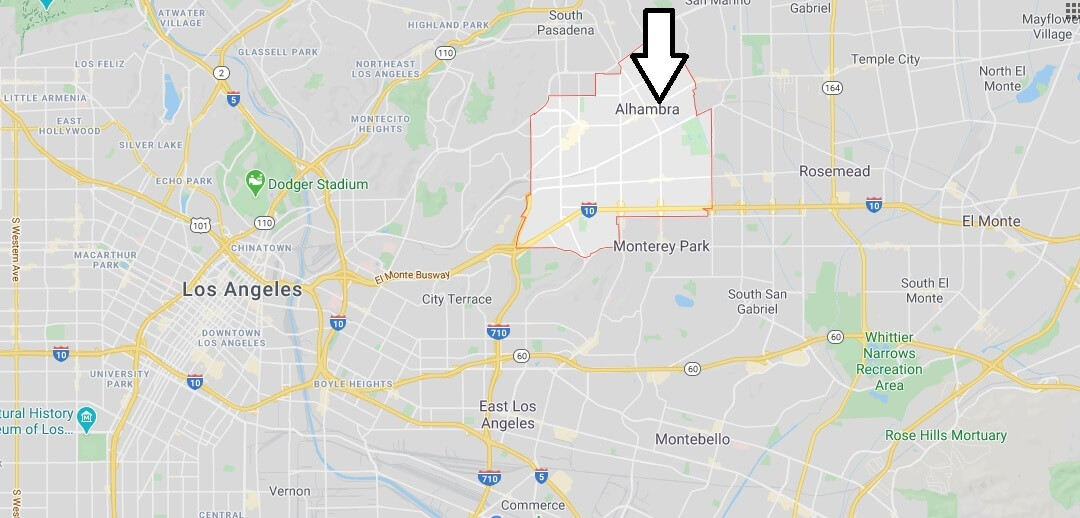 Where is Alhambra California? What county is Alhambra in? Alhambra Map