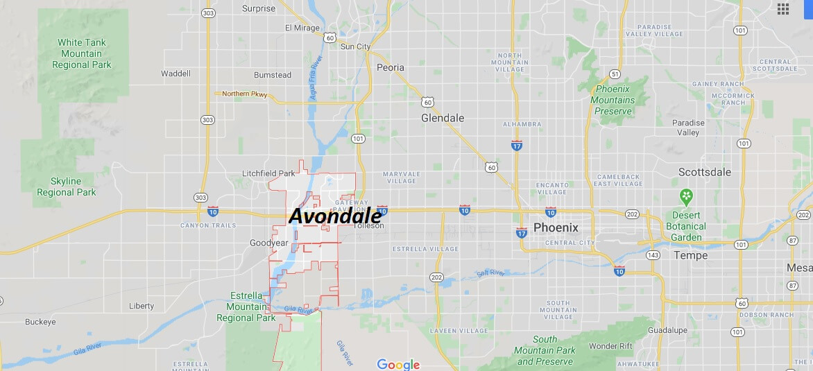 Where is Avondale Arizona? What county is Avondale in? Avondale Map