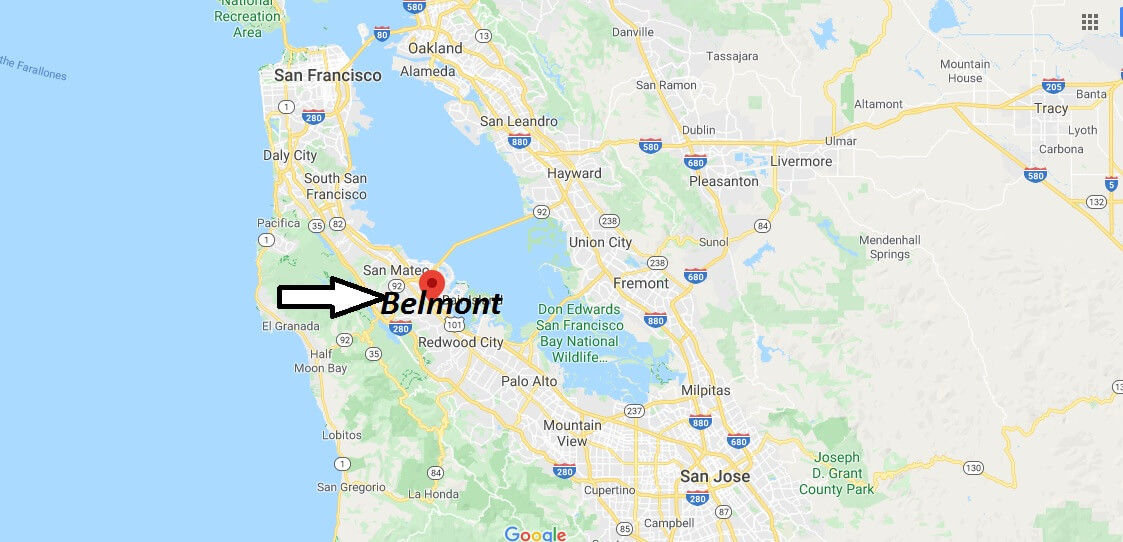Where is Belmont California? What county is Belmont in? Belmont Map