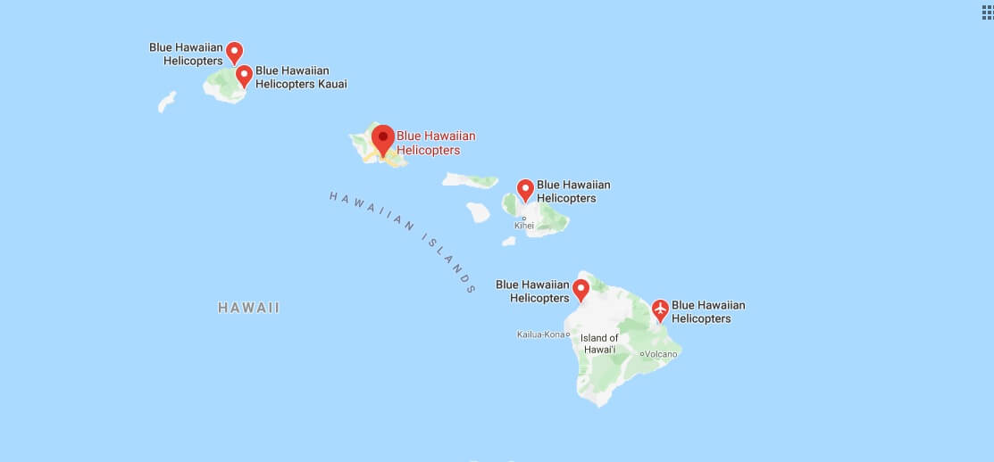 Where is Blue Hawaiian Helicopters? Which Hawaiian island is best for a helicopter tour?