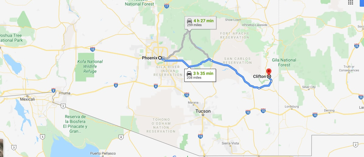 Where is Clifton Arizona? What county is Clifton in? Clifton Map