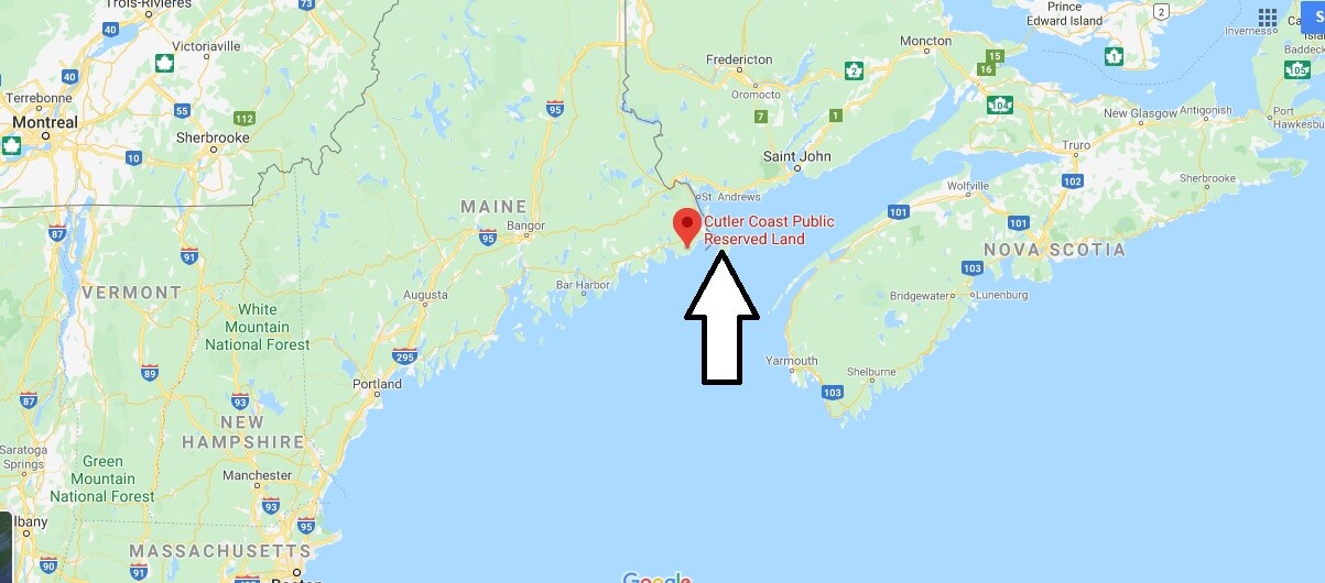 Where is Cutler Coast Public Reserved Land?