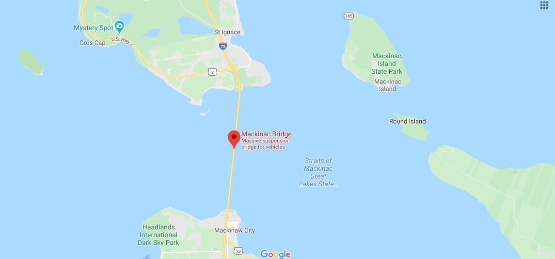 Where is Mackinac Bridge? When did the Mackinac Bridge Collapse?
