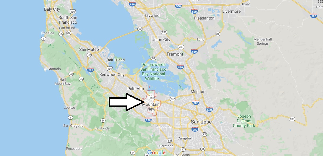 Where is Mountain View, California? What county is Mountain View in? Mountain View Map