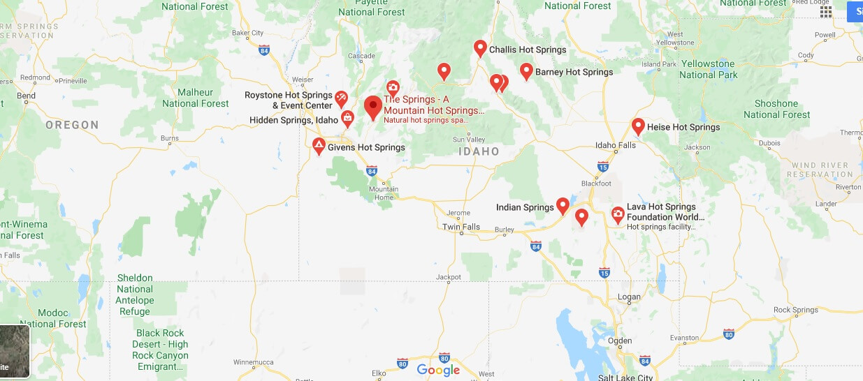 Where is The Springs? How many hot springs are in Idaho?
