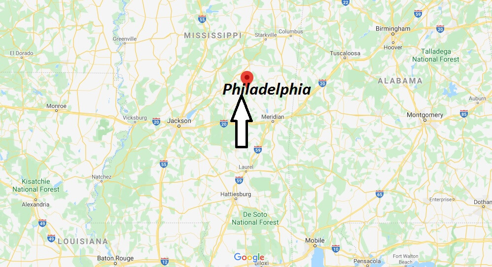 What county is Philadelphia Mississippi? Is there a Philadelphia Mississippi