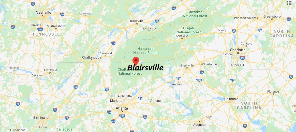Where is Blairsville, Georgia? What county is Blairsville in? Blairsville Map