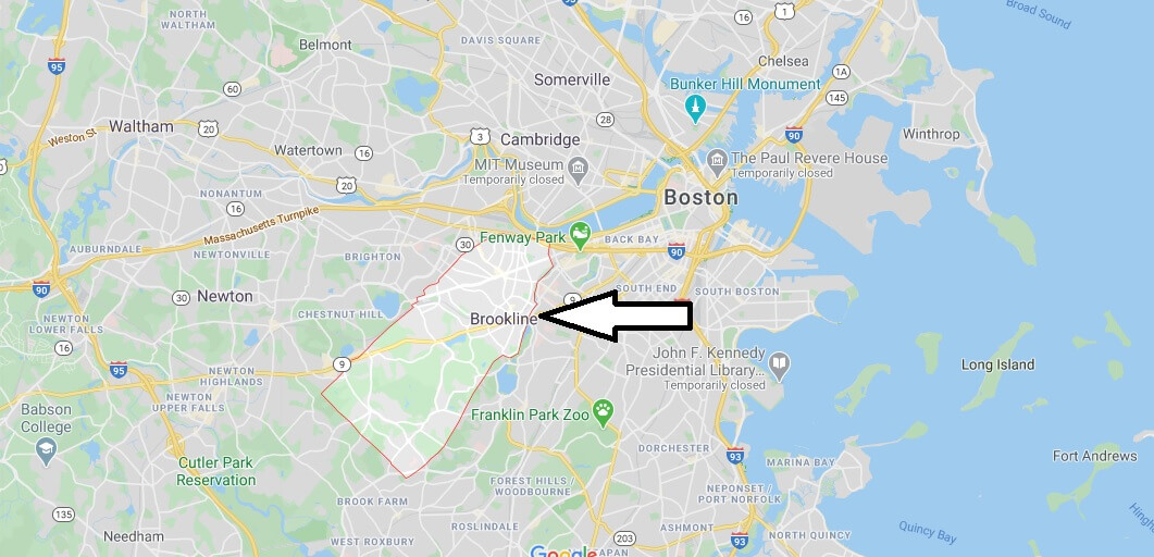 Where is Brookline, Massachusetts? What county is Brookline in? Brookline Map