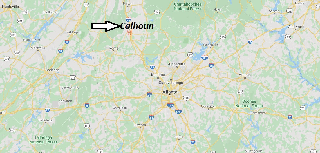 Where is Calhoun, Georgia? What county is Calhoun in? Calhoun Map