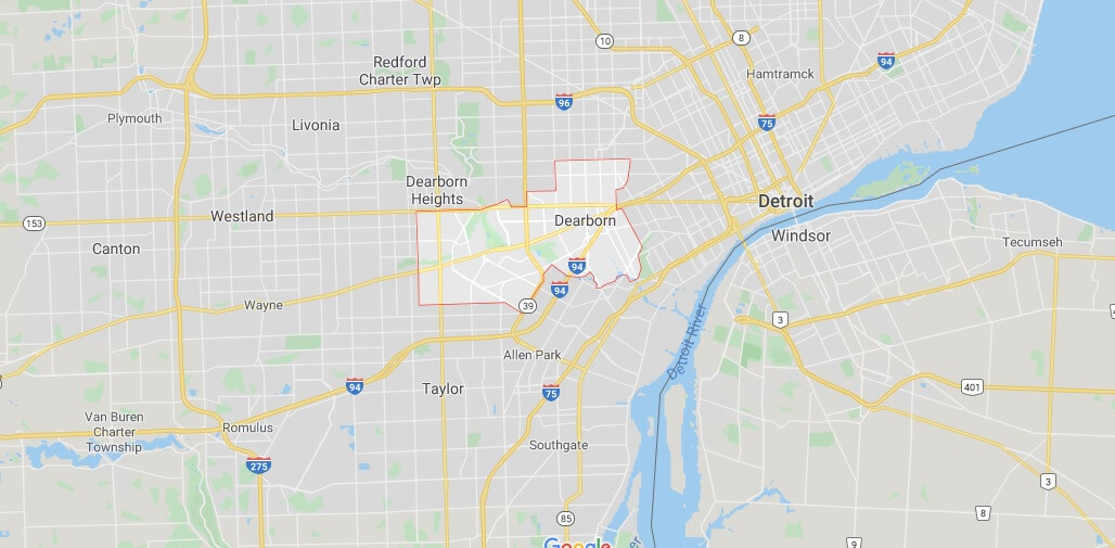Where is Dearborn, Michigan? What county is Dearborn in? Dearborn Map