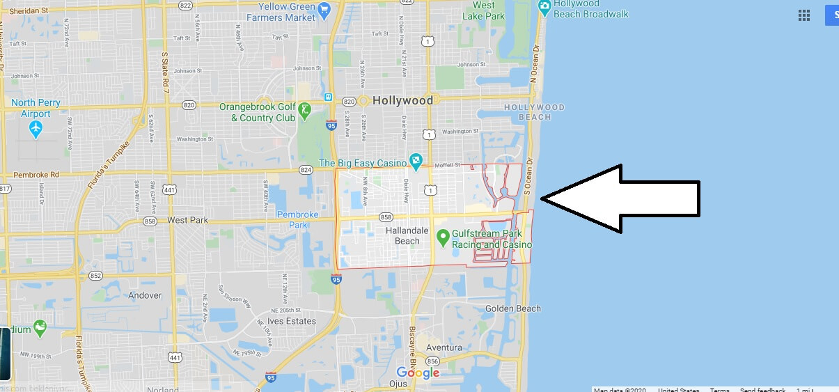 Where is Hallandale Beach, Florida? What county is Hallandale Beach in? Hallandale Beach Map