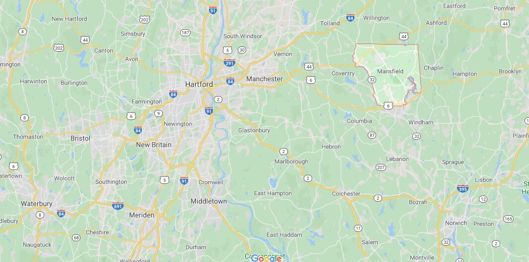 Where is Mansfield, Connecticut? What county is Mansfield in? Mansfield Map