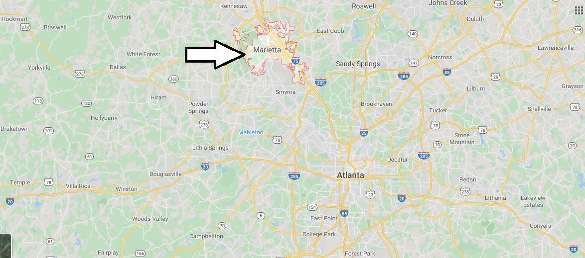 Where is Marietta, Georgia? What county is Marietta in? Marietta Map