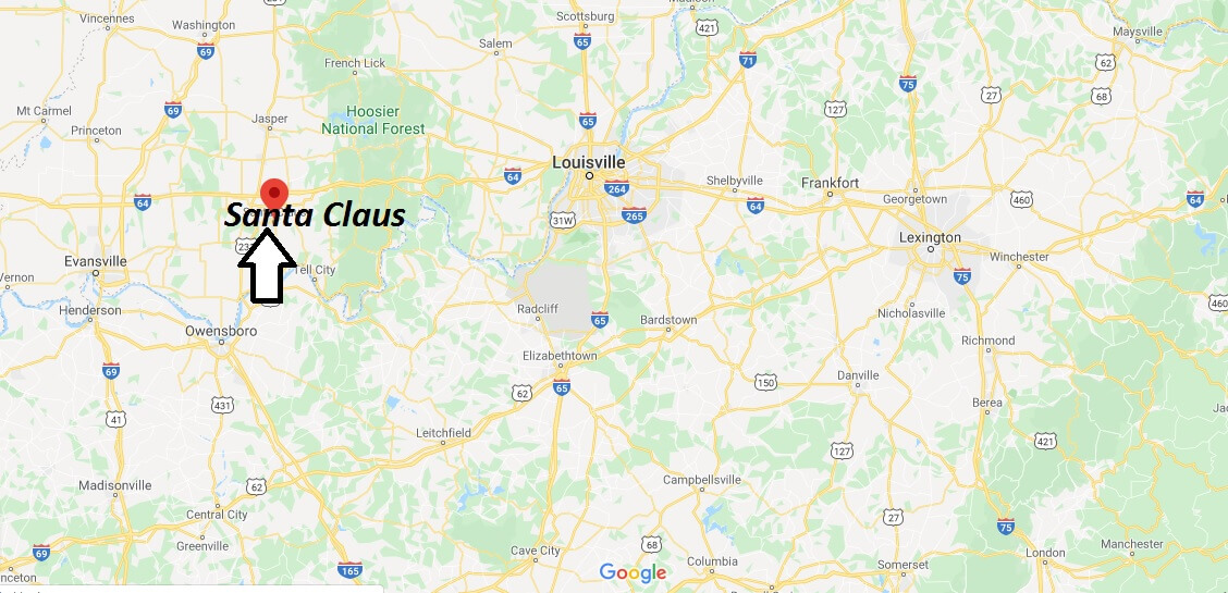 Where is Santa Claus, Indiana? What county is Santa Claus in? Santa Claus Map