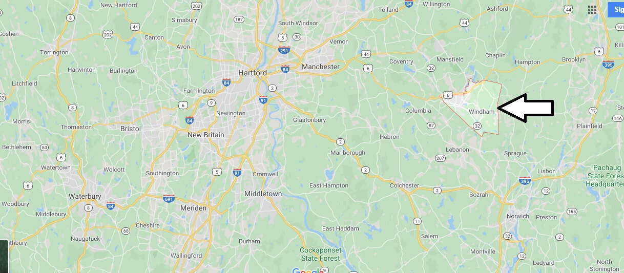 Where is Windham, Connecticut? What county is Windham in? Windham Map