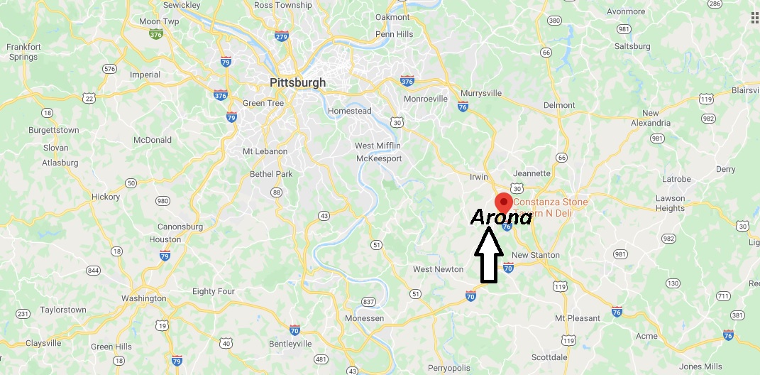 Where is Arona Pennsylvania? Where is zip code 15617