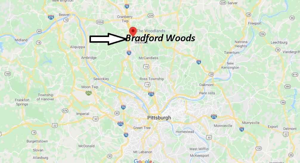 Where is Bradford Woods Pennsylvania? Where is zip code 15015