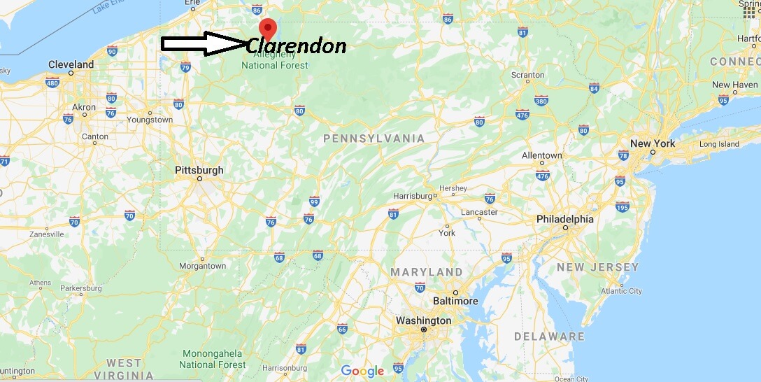 Where is Clarendon Pennsylvania? Zip code 16313