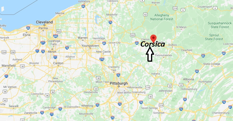 Where is Corsica Pennsylvania? Zip code 15829