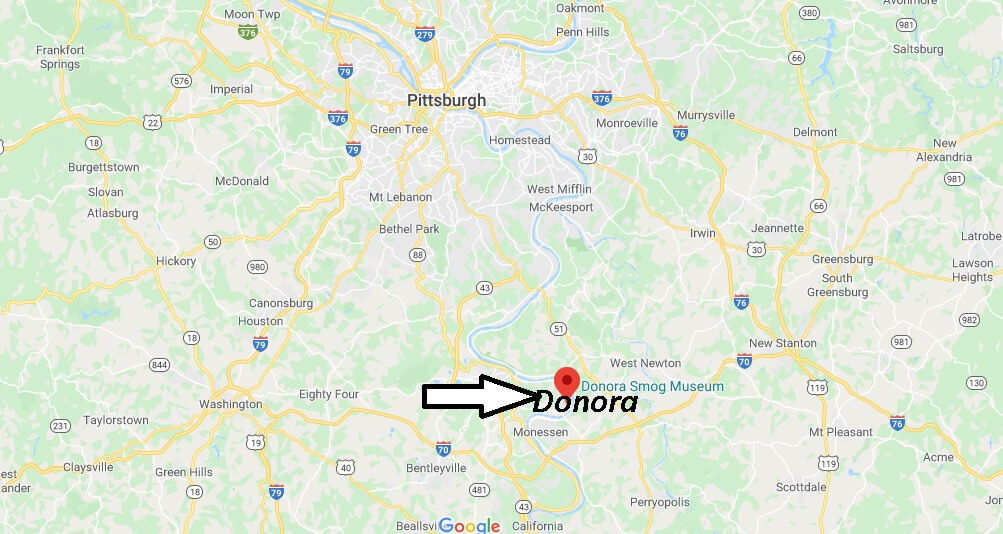 Where is Donora Pennsylvania? Zip code 15033