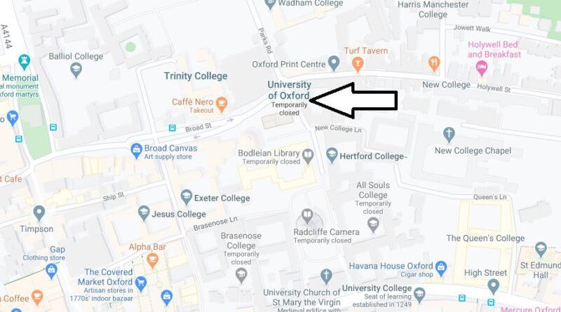 Where is University of Oxford Located? What City is University of Oxford in