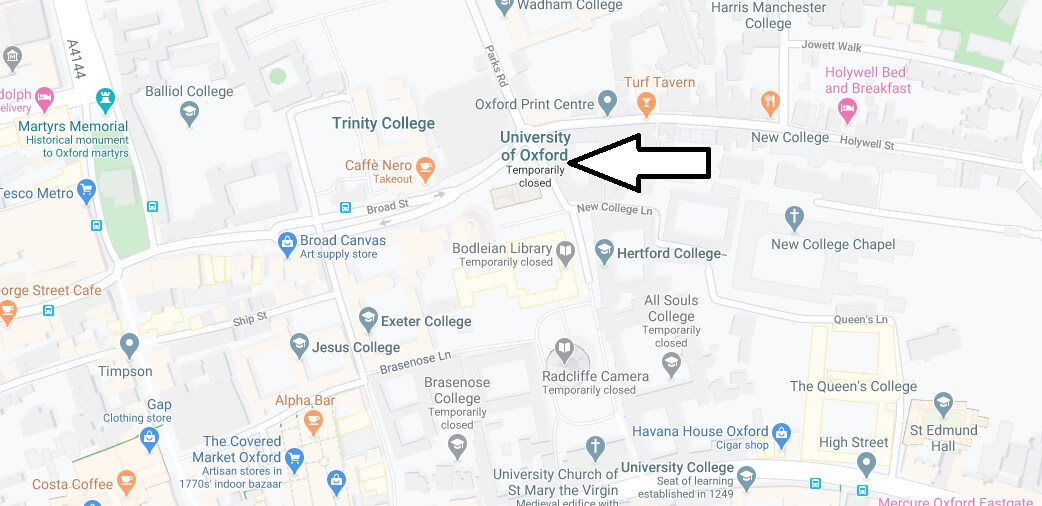 Where is University of Oxford Located? What City is University of Oxford in