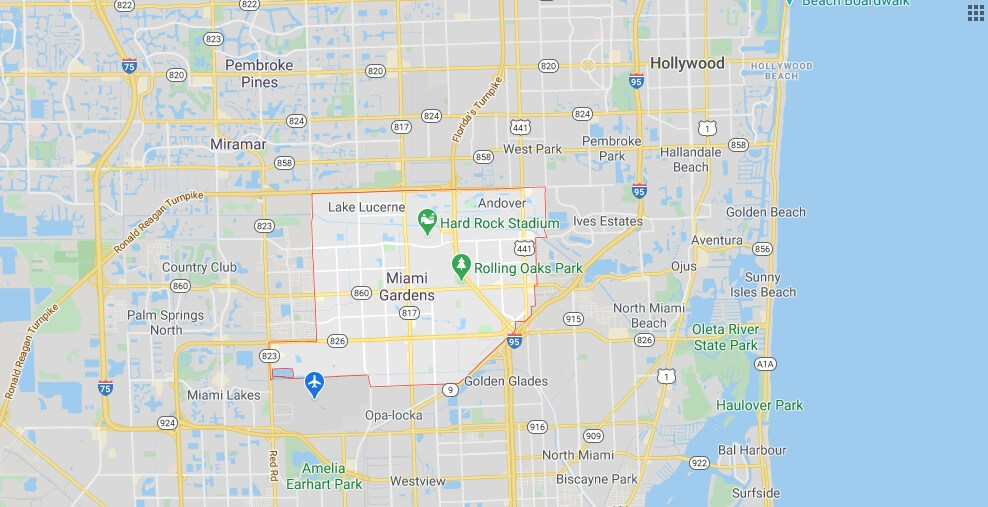 How far is Miami Gardens from Miami