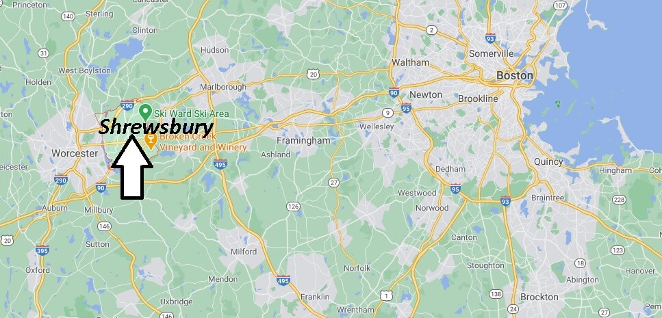 How far is Shrewsbury MA from Boston MA