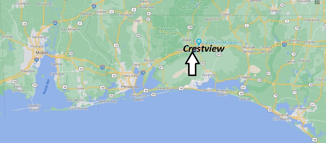What major city is Crestview Florida near