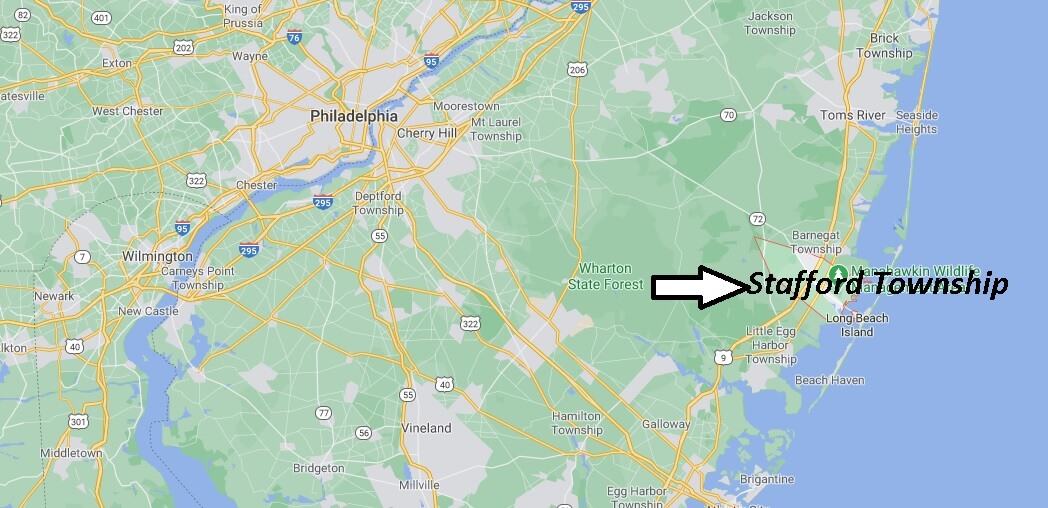 What towns are in Stafford Township NJ