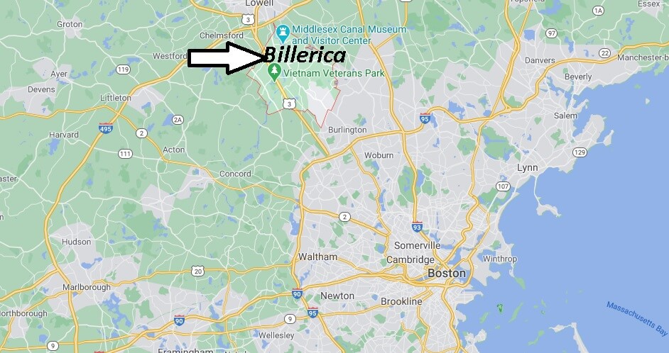 What towns are near Billerica MA