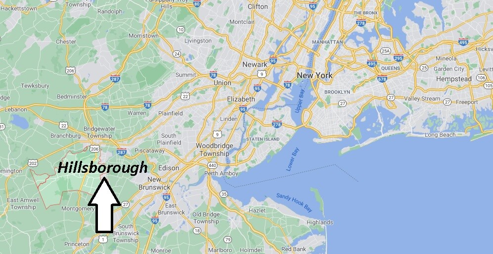 What towns are near Hillsborough NJ