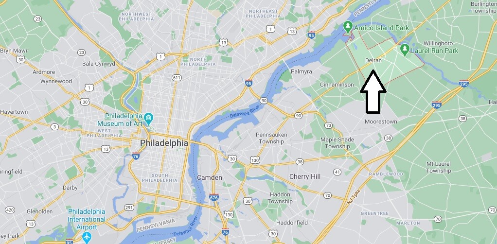 How far is Delran NJ from NYC