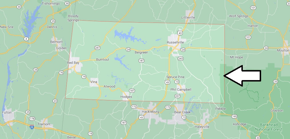 What cities are in Franklin County Alabama