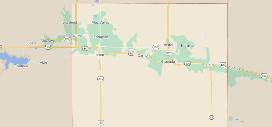 What cities are in Prowers County Colorado
