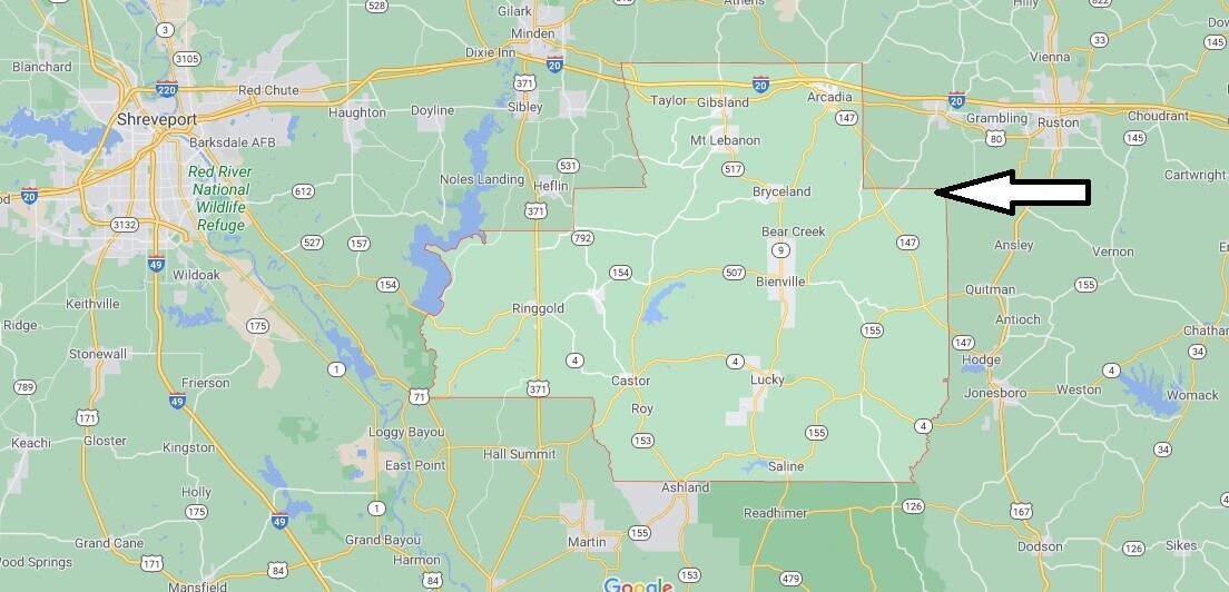 What cities are in Bienville Parish