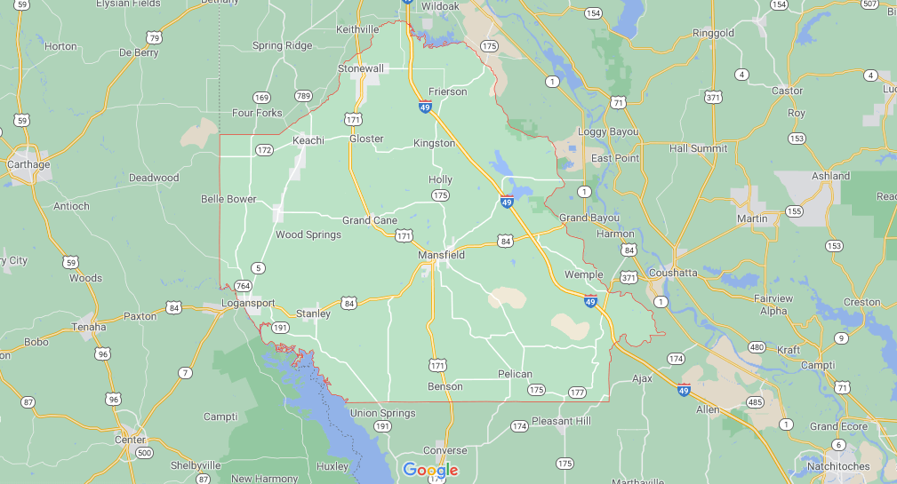 What region is De Soto Parish in