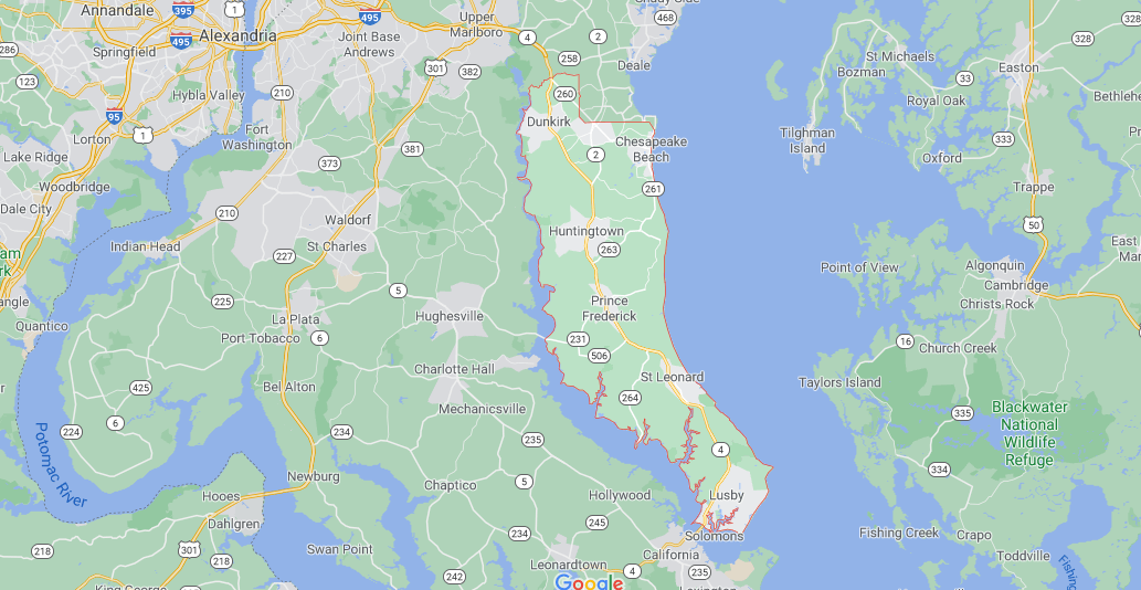 Where in Maryland is Calvert County